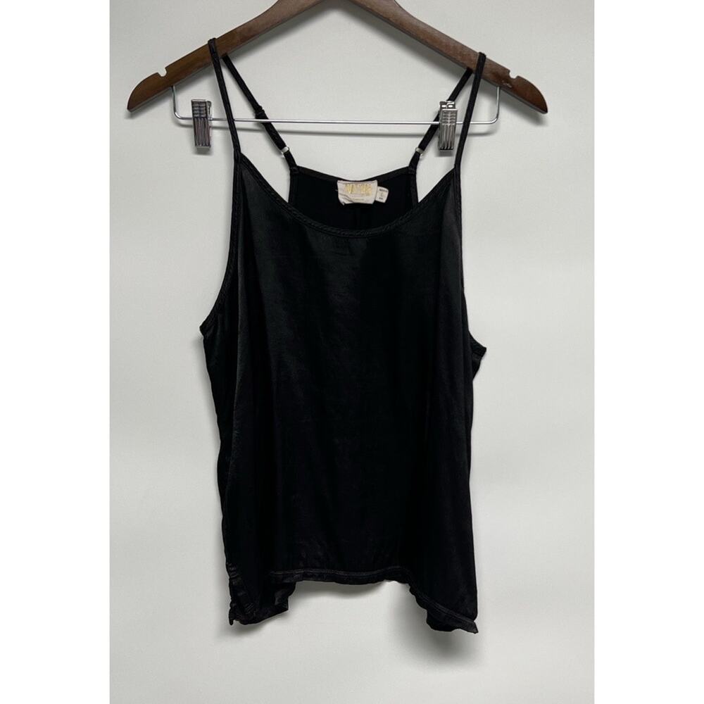 NATION Womens Medium Black Silky Bias Lara Cami Tank Top Layering Oversized